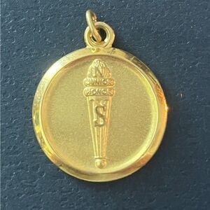 Vintage National Junior Honor Society pendant in golden metal